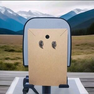 Handmade Silver Leaf Stud Silver Accent Earrings